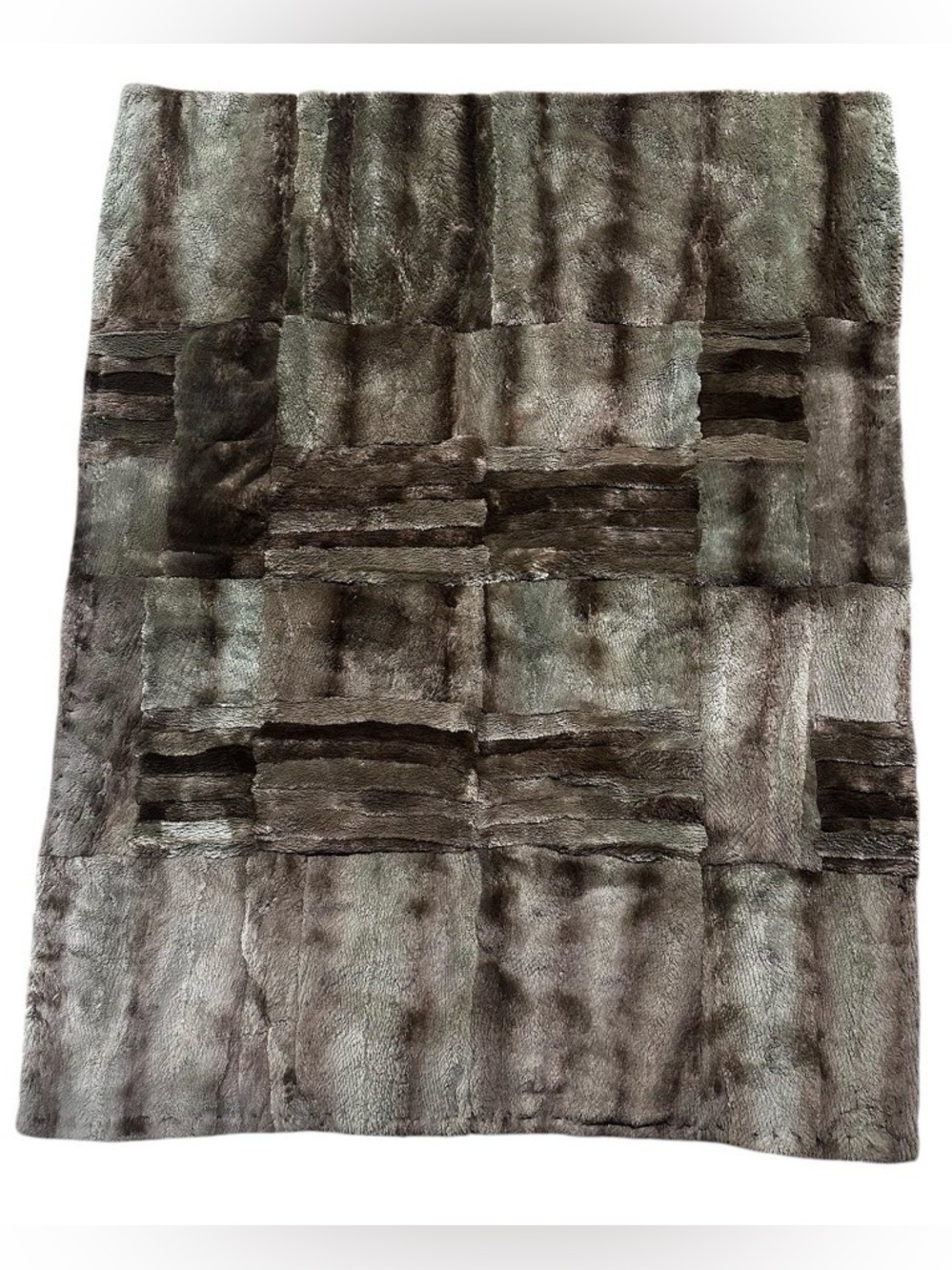 Sheared NUTRIA Blanket, Lap Throw, 50”, Certified Vintage Fur